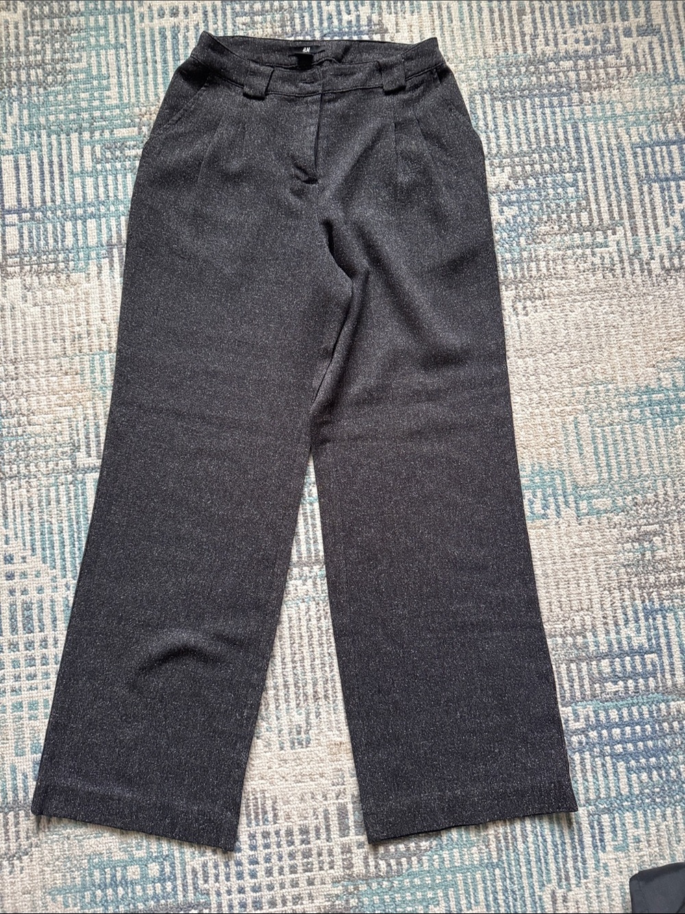 H&M Black Sparkle Wide-Leg Trousers